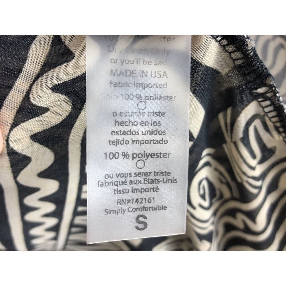 Lularoe Sheer Kimono Tribal Print with Bottom Fringe Tan Black Small - Picture 8 of 8